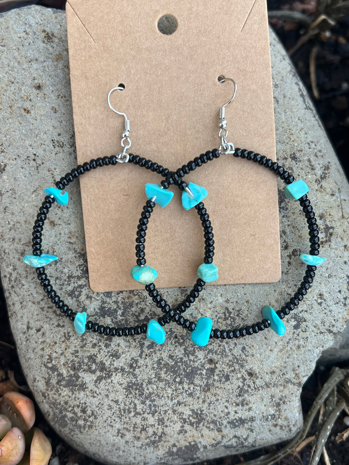 Beaded hoop earrings