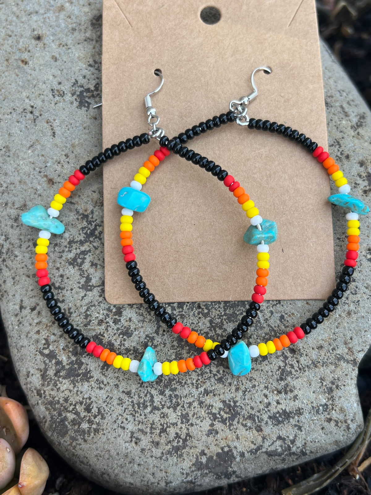 Beaded hoop earrings