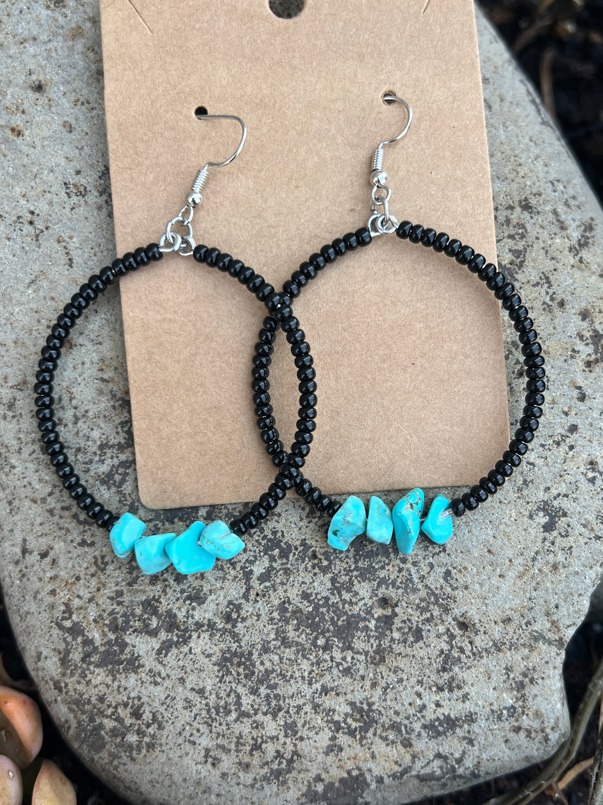 Beaded hoop earrings
