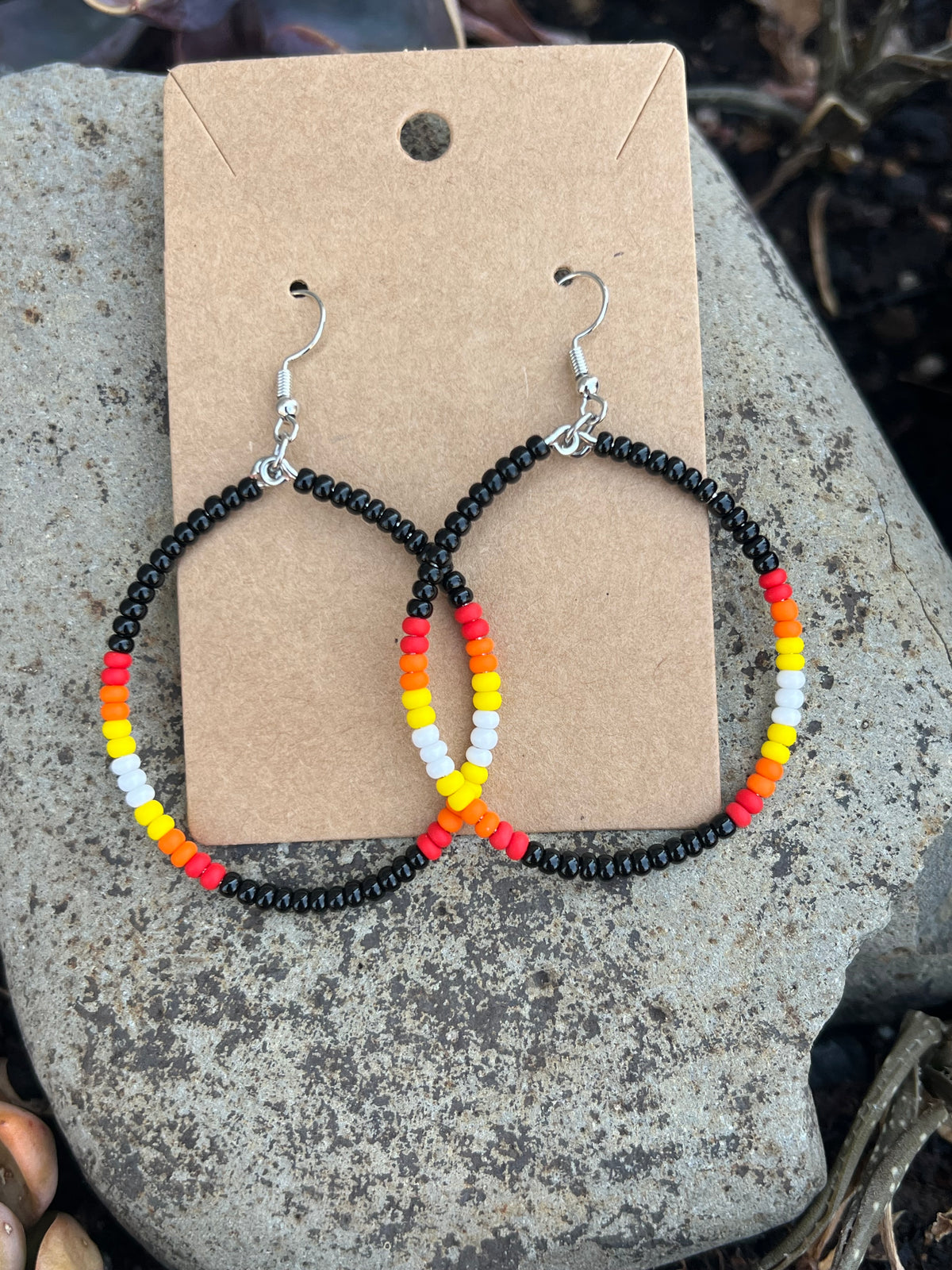 Beaded hoop earrings