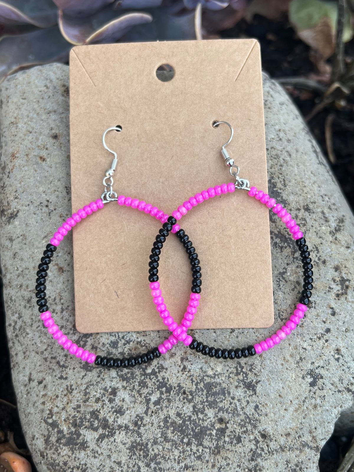 Beaded hoop earrings