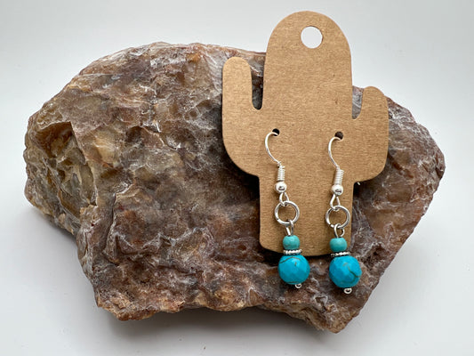 Marbled Drop Turquoise Earrings